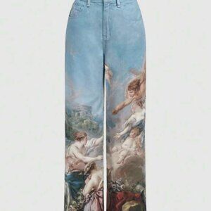 Shein Curve Graphic Wide Leg Jeans